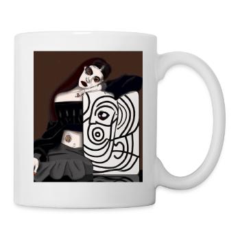 Cubism Art Goth Girls with a Painting in - Mug - white - Right