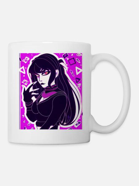 Goth Anime Vaporwave Cute Creepy Goth Girl - Mug - white