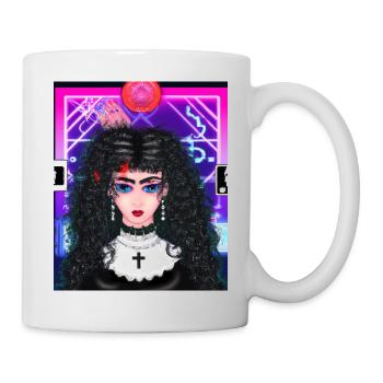 Goth Anime Vaporwave Cute Creepy Goth Girl - Mug - white - Right