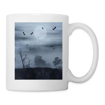 Full Moon Night Full Moon and Bats - Mug - white - Right