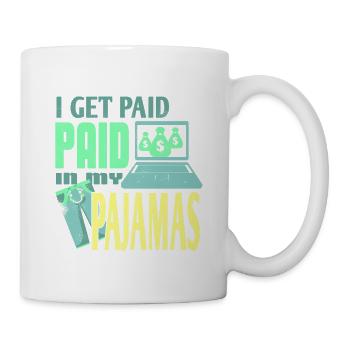 I Get Paid In My Pajamas Retro Work From Home - Tasse - Weiß - Rechts