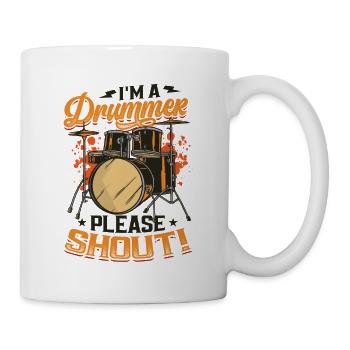Je suis un batteur s’il vous plaît crier - Mug blanc - blanc - Droite