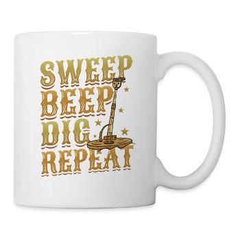 Sweep Beep Dig Repeat, treasure hunt metal. - Mug - white - Right