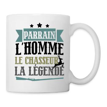 Parrain l'homme le chasseur légende cadeau chasse - Mug blanc - blanc - Droite