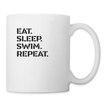 Schwimmen - eat. sleep. swim. repeat. - Tasse - Weiß - Rechts
