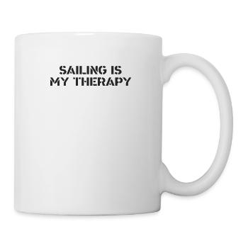Sailing - sailing is my therapy - Mug - white - Right