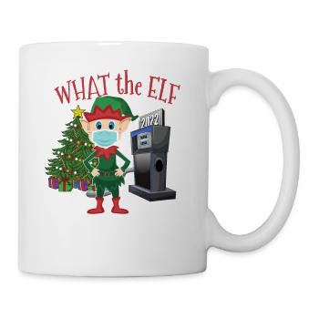 Ce que l’Elfe - Elfe avec masque et pompe à essence - Mug blanc - blanc - Droite