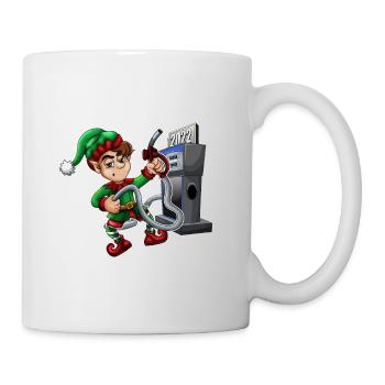 Hommes Femmes Mignon Elfe Noël Gaz Cher - Mug blanc - blanc - Droite