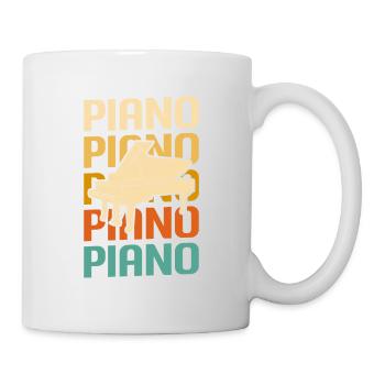 Pianiste d’instrument de piano classique rétro vintage - Mug blanc - blanc - Droite