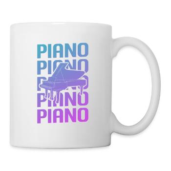 Pianiste d’instrument de piano classique rétro vintage - Mug blanc - blanc - Droite