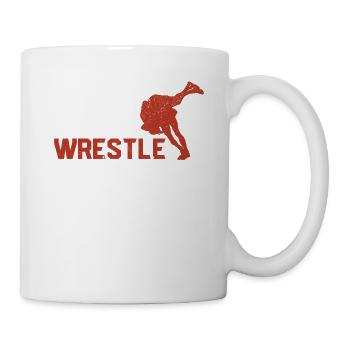 Crawl Walk Wrestle Lustig Ringen Liebhaber Ringer - Tasse - Weiß - Rechts