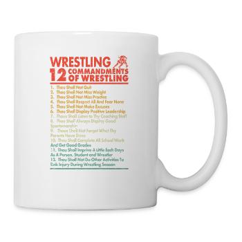Twelve Commandments of the Wrestling Lustig Wrestle Fan - Mug - white - Right