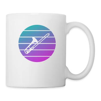 Instrument de joueur de trombone classique vintage rétro - Mug blanc - blanc - Droite