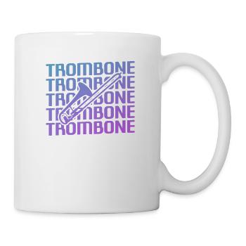 Instrument de joueur de trombone classique vintage rétro - Mug blanc - blanc - Droite