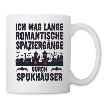 Romantische Spaziergänge Halloween Kostüm Lustig - Tasse - Weiß - Rechts