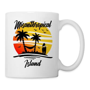 Misanthropical Island Funny Sarcasm Palms - Mug - white - Right