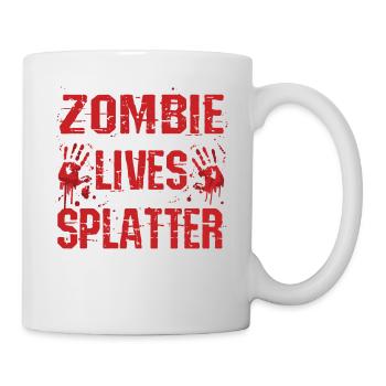 Funny Halloween Parody Zombie Lives Splatter - Mug - white - Right
