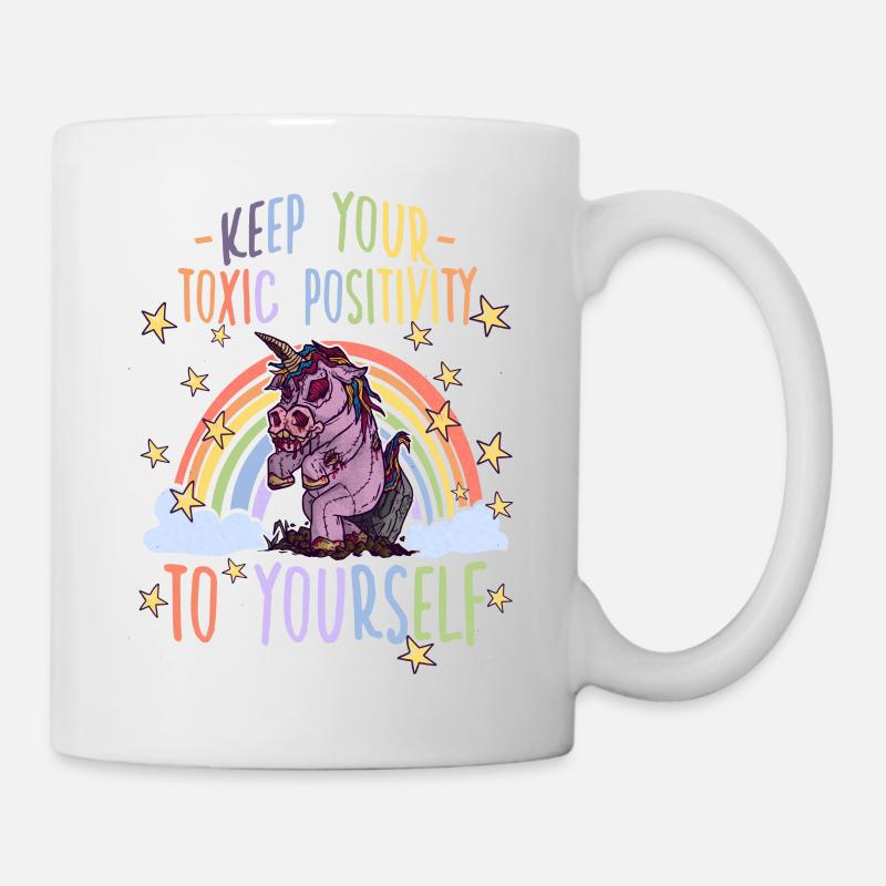 Licorne Zombie Toxic Positivity Misanthropes - Mug blanc - blanc