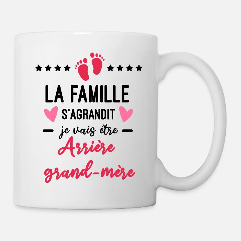 famille s'agrandit Arrière grand-mère naissance - Mug blanc - blanc
