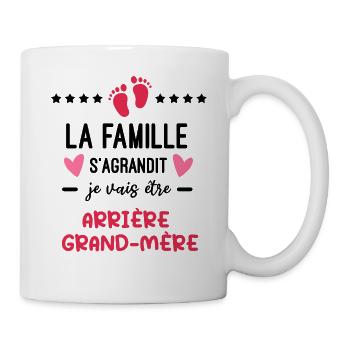 Annonce grossesse famille s'agrandit - Mug blanc - blanc - Droite