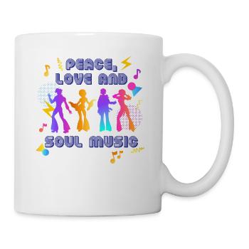 Funk Clothing | Vintage 70er Jahre Kostüm für Soul Musik - Tasse - Weiß - Rechts
