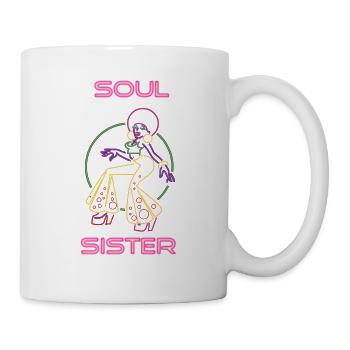Funk Clothing | Vintage 70er Jahre Kostüm für Soul Musik - Tasse - Weiß - Rechts