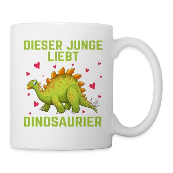 Dino Dinosaurier T-Rex Boy Junge Geschenk - Tasse - Weiß - Rechts
