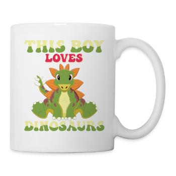 Dino Dinosaur T-Rex Boy Young Gift - Mug - white - Right