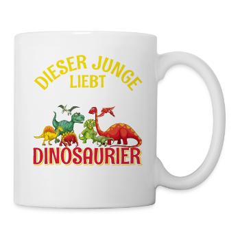 Dino Dinosaurier T-Rex Boy Junge Geschenk - Tasse - Weiß - Rechts