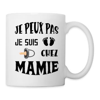 Bébé Trop Occupé Chez Mamie - Mug blanc - blanc - Droite