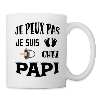 Bébé Trop Occupé Chez Papi - Mug blanc - blanc - Droite