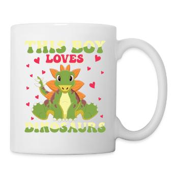 Dino Dinosaur T-Rex Boy Young Gift - Mug - white - Right