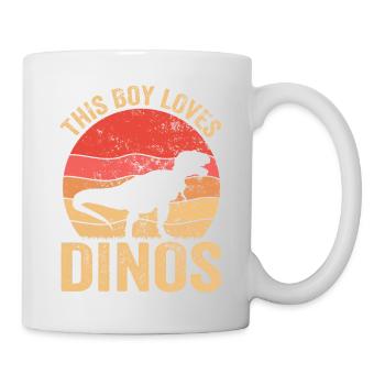 Dino Dinosaur T-Rex Boy Young Gift - Mug - white - Right