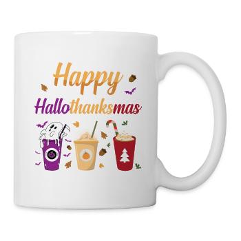 Happy Hallothanksmas Halloween Thanksgiving - Mug - white - Right