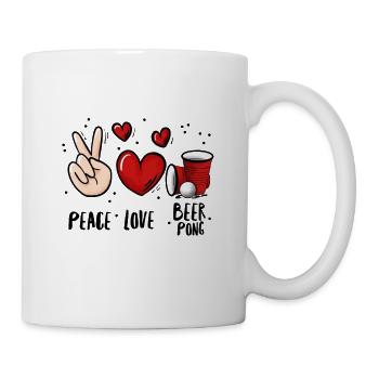 Bier Pong Trinkspiel - Tasse - Weiß - Rechts
