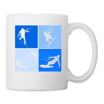 Kite Surfing, Kite Board, Lifestyle Vintage Design - Mug - white - Right