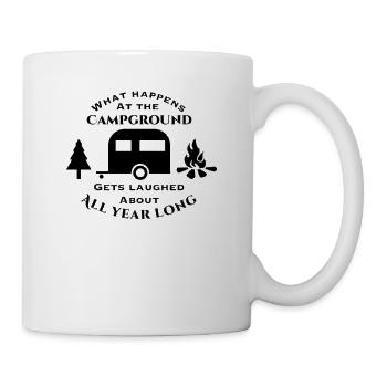 Que se passe-t-il sur le camping Chemise de randonnée - Mug blanc - blanc - Droite