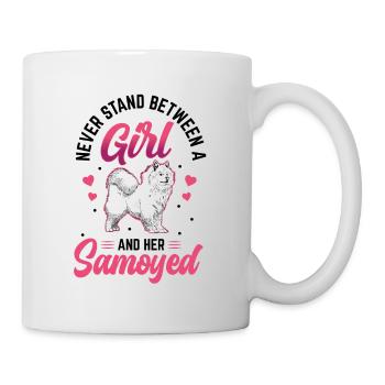 Les filles et leur Samoyède Samoyed Spitz - Mug blanc - blanc - Droite