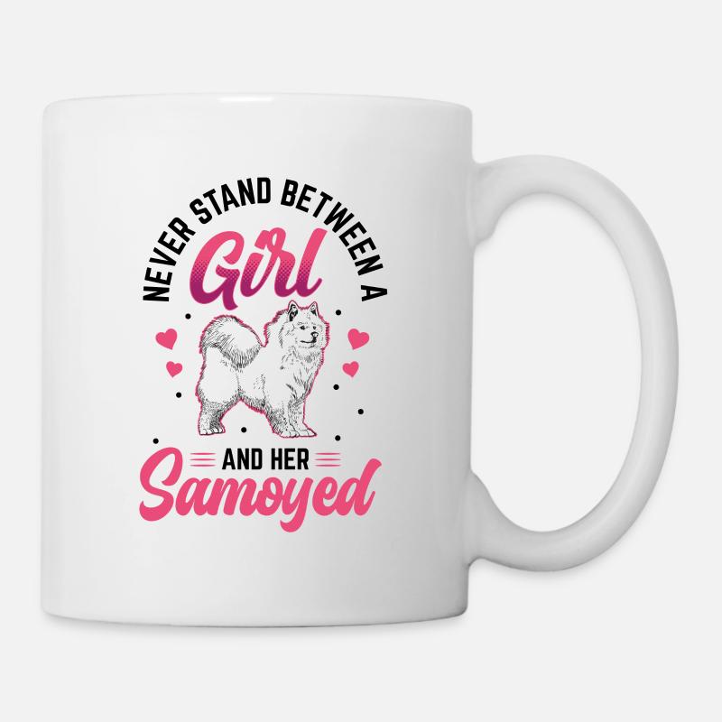 Girls and their Samoyed Samoyed Spitz - Mug - white