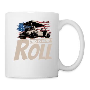 Voiturette de golf alors je roule un drôle de golfeur - Mug blanc - blanc - Droite