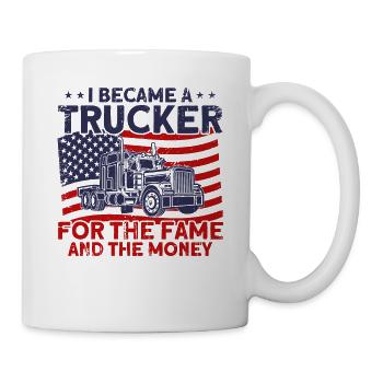 Trucker Sattelzug Fernfahrer Geschenk - Tasse - Weiß - Rechts