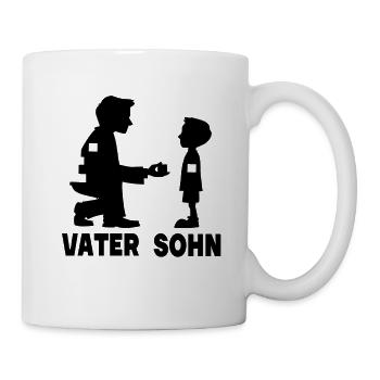 Vater Sohn Puzzle Charakter Wesen Persönlichkeit - Tasse - Weiß - Rechts