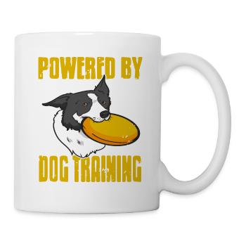 Powered By Dog Training Cool Retro Dog Designs - Mug - white - Right