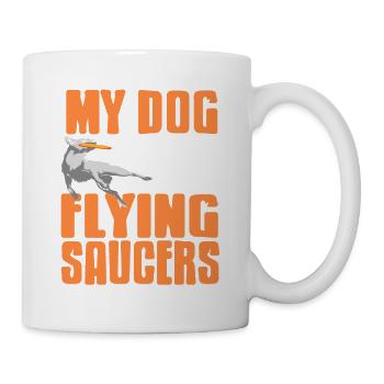 My Dog Catch Flying Saucers Retro Dog Training - Mug - white - Right