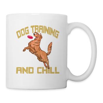 Dog Training And Chill Retro Funny Dog Trainer - Mug - white - Right