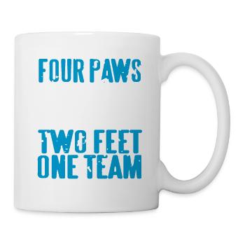 Four Paws Two Feet One Team Retro Dog Trainer Tea - Mug - white - Right