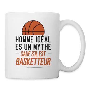 Homme idéal est un mythe sauf s'il est basketteur - Mug blanc - blanc - Droite