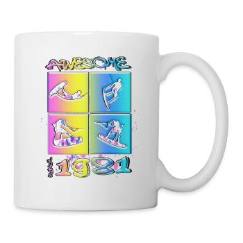 Awesome since 1981. Wakeboard Lifestyle - Mug - white - Right