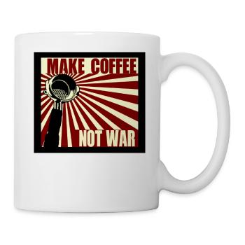 Make Coffee Not War Barista Caffeine Junkie Coffee - Mug - white - Right