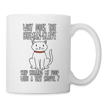 Motif de propriétaire de chat esclave pour les fans de chats - Mug blanc - blanc - Droite